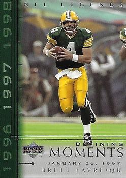 Brett Favre #DM10 Football Cards 2000 Upper Deck Legends Defining Moments