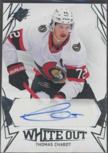 Thomas Chabot #WO-TC Hockey Cards 2022 SPx White Out Autographs