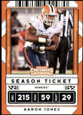 Aaron Jones #2 Football Cards 2020 Panini Contenders Draft Picks