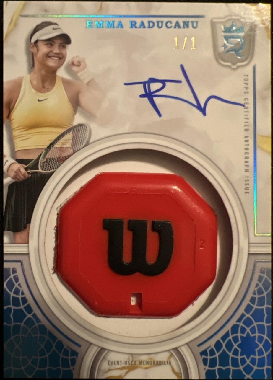 Emma Raducanu #RKA-EU Tennis Cards 2024 Topps Royalty Racket Knob Autograph