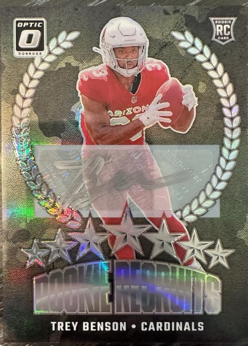 Trey Benson #15 Football Cards 2024 Panini Donruss Optic Rookie Recruits Autograph