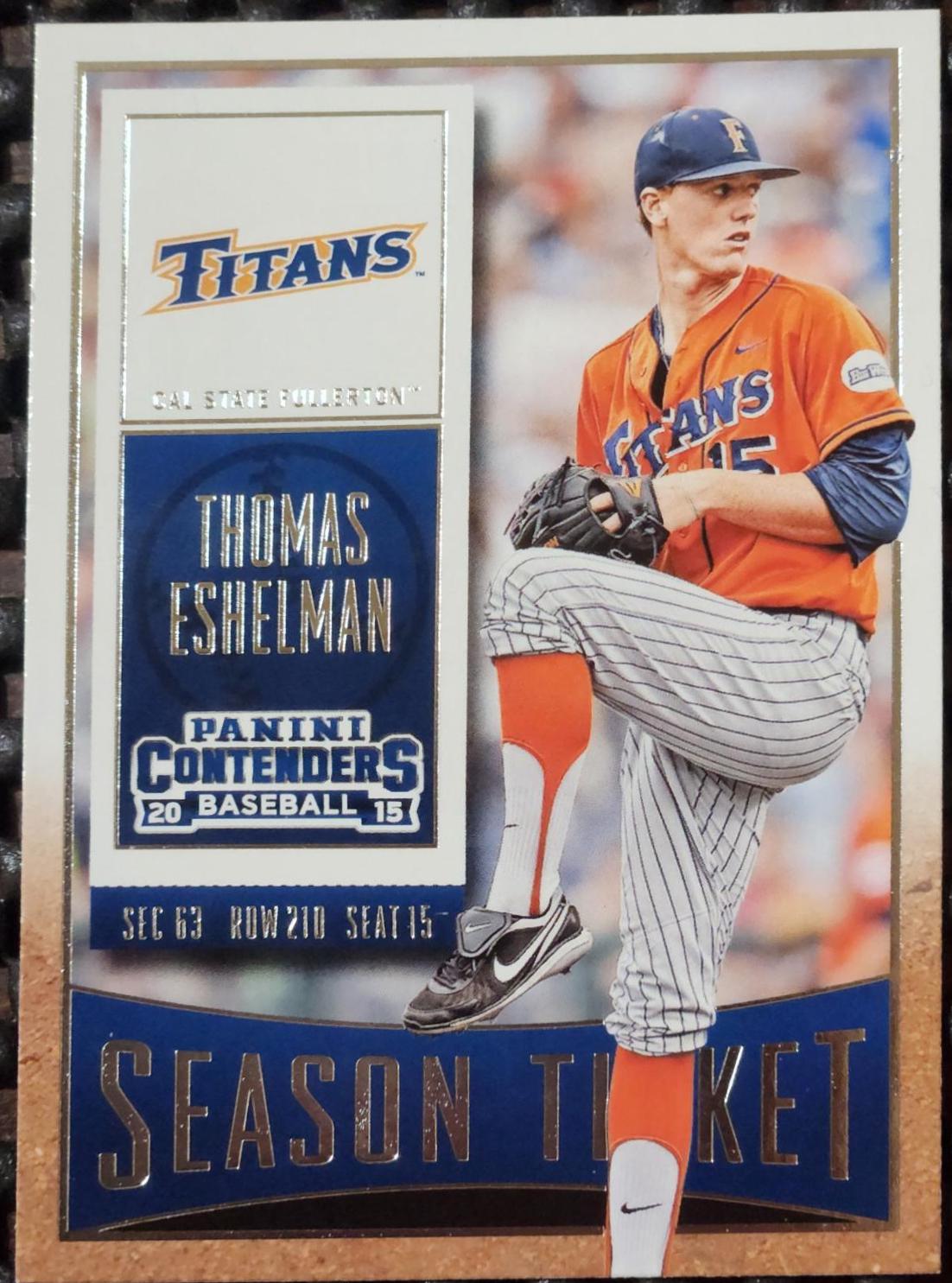 Thomas Eshelman #90 Baseball Cards 2015 Panini Contenders Game Day Tickets
