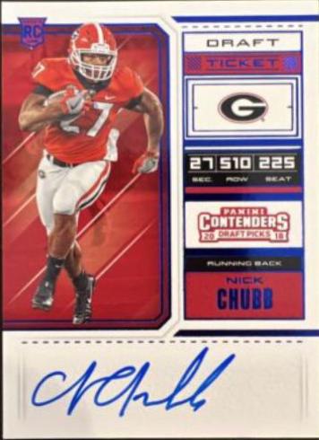 Nick Chubb [Blue Foil Autograph] #112