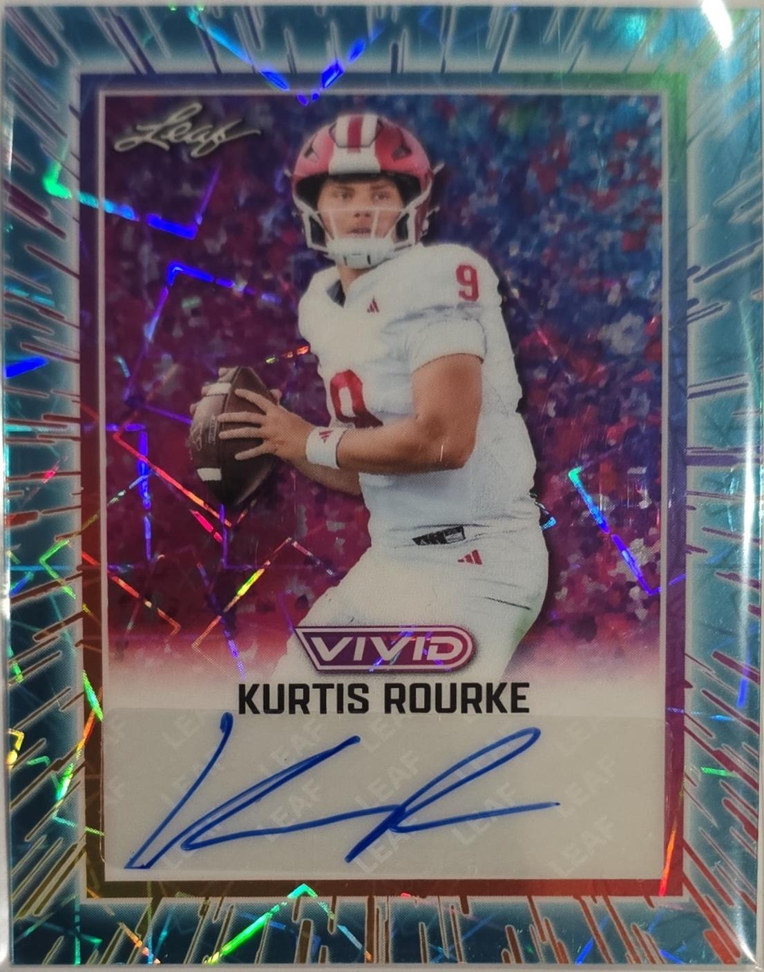Kurtis Rourke #BA-KR2 2025 Leaf Vivid Football Autographs