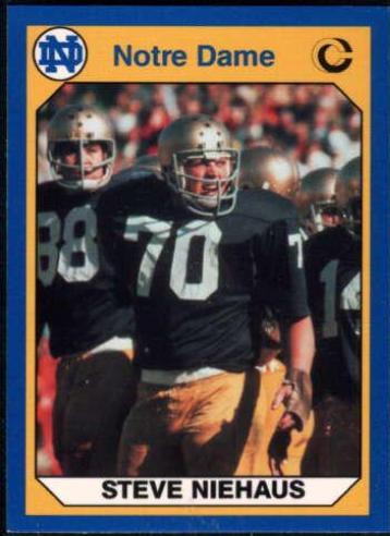 Steve Niehaus #55 1990 Notre Dame Collegiate Collection Football