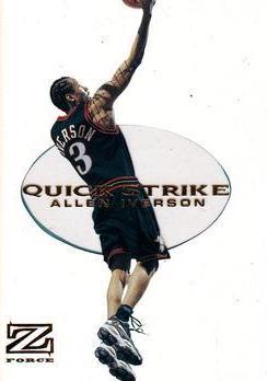 Allen Iverson #4QS Basketball Cards 1997 Skybox Z Force Quick Strike