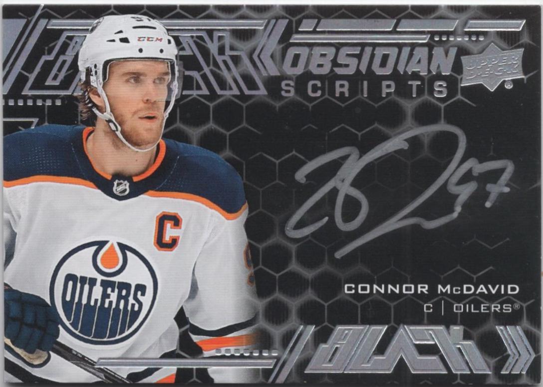 Connor McDavid #OS-CM 2021-22 SPx Hockey UD Black Obsidian Scripts