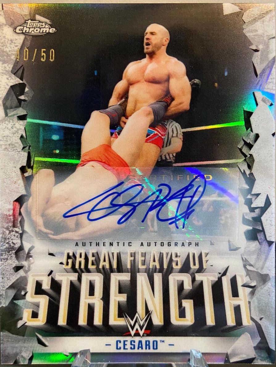 Cesaro #GFA-CS Wrestling Cards 2021 Topps Chrome WWE Great Feats of Strength Autographs