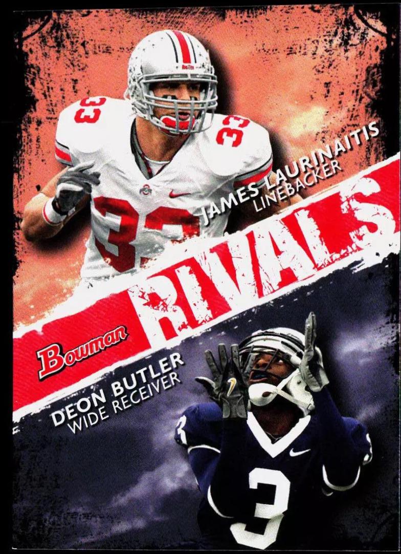 James Laurinaitis/Deon Butler #R7 Football Cards 2009 Bowman Draft Rivals