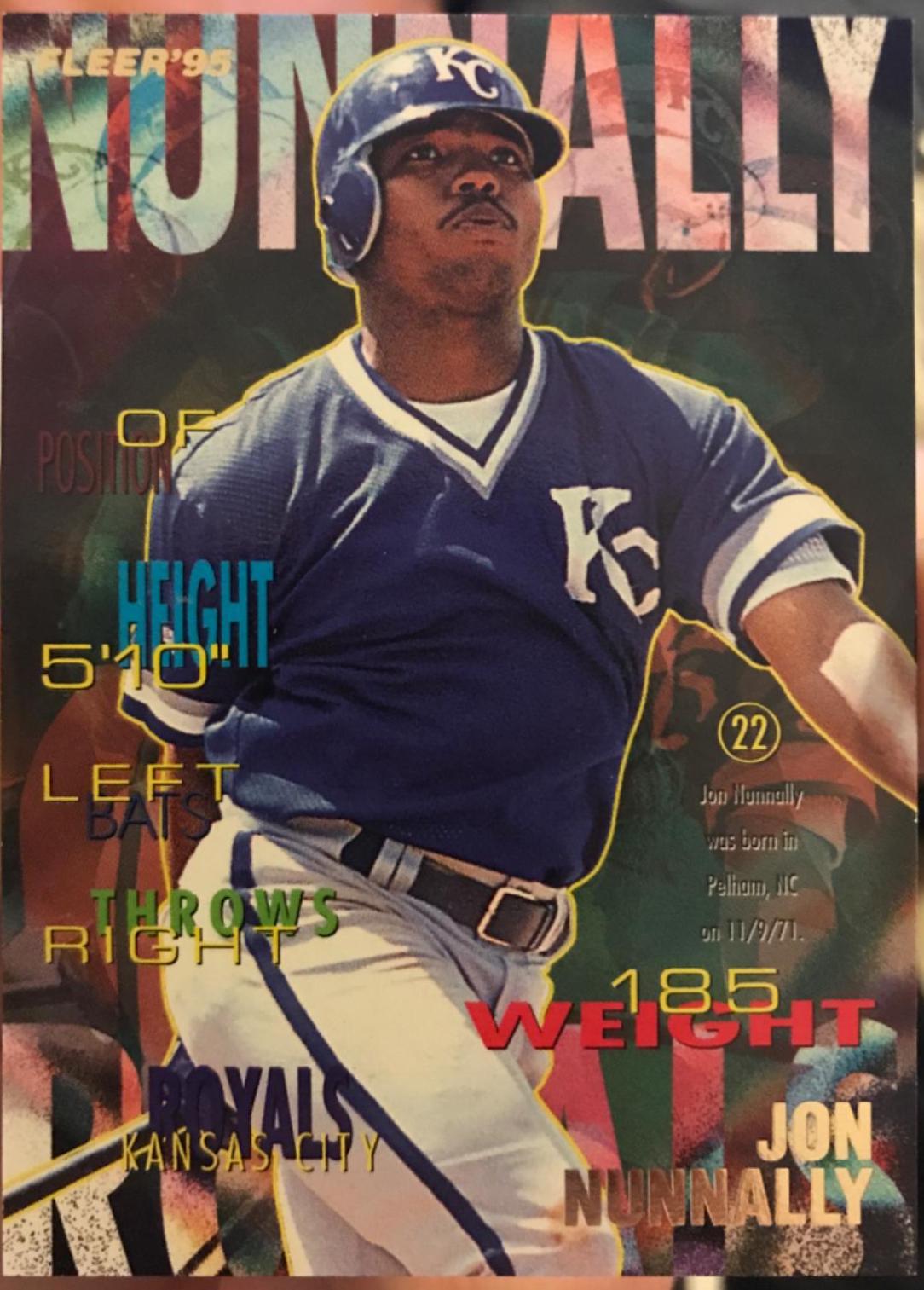 Jon Nunnally #U-47 Baseball Cards 1995 Fleer Update