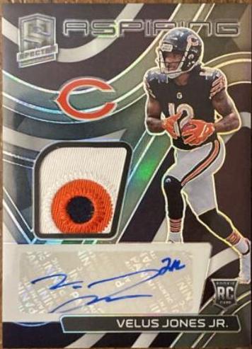 Velus Jones Jr. #APA-VJO Football Cards 2022 Panini Spectra Aspiring Patch Autographs