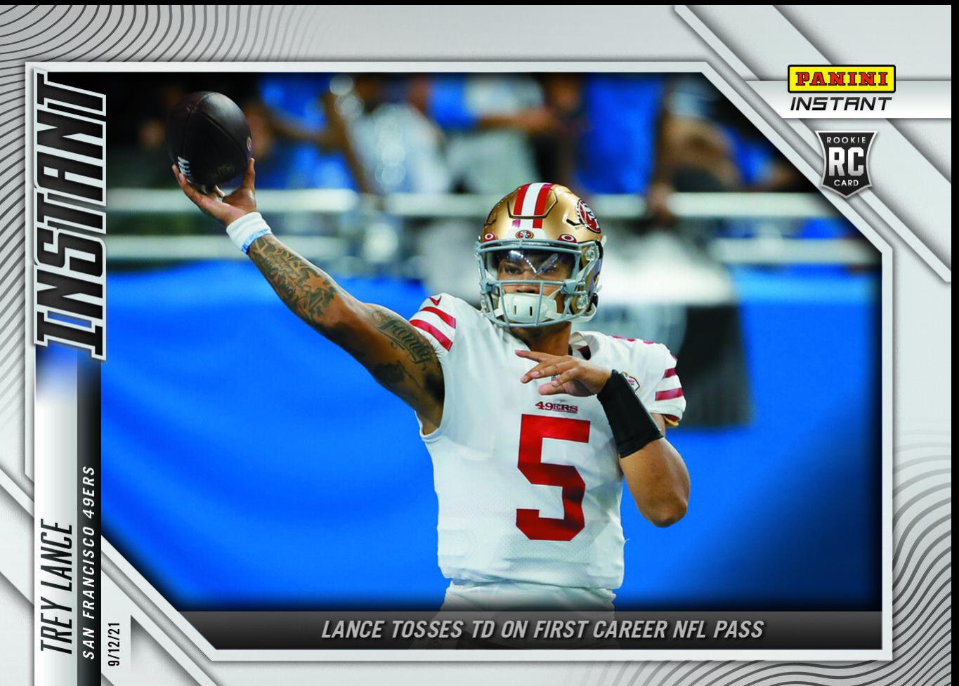Trey Lance #13 Football Cards 2021 Panini Instant NFL