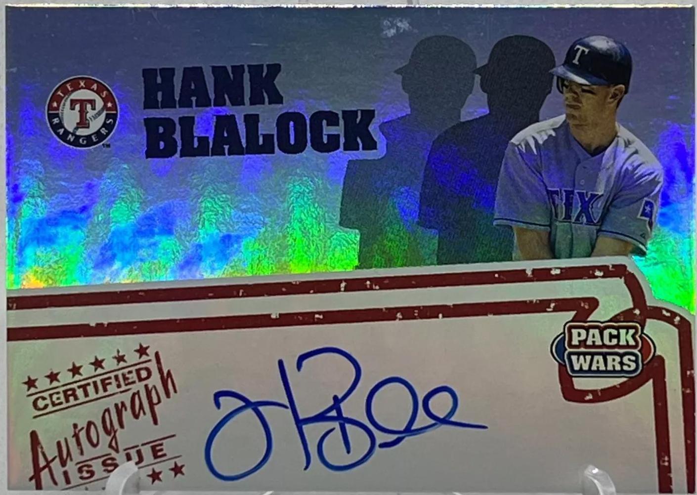 Hank Blalock #PWA-HB Baseball Cards 2005 Topps Pack Wars Autograph