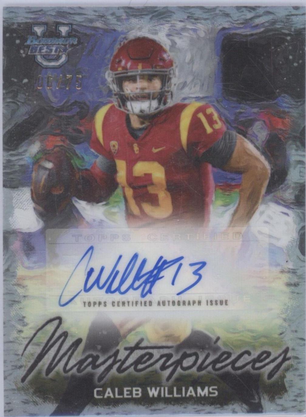 Caleb Williams #BMA-CW Football Cards 2023 Bowman's Best University Masterpieces Autographs