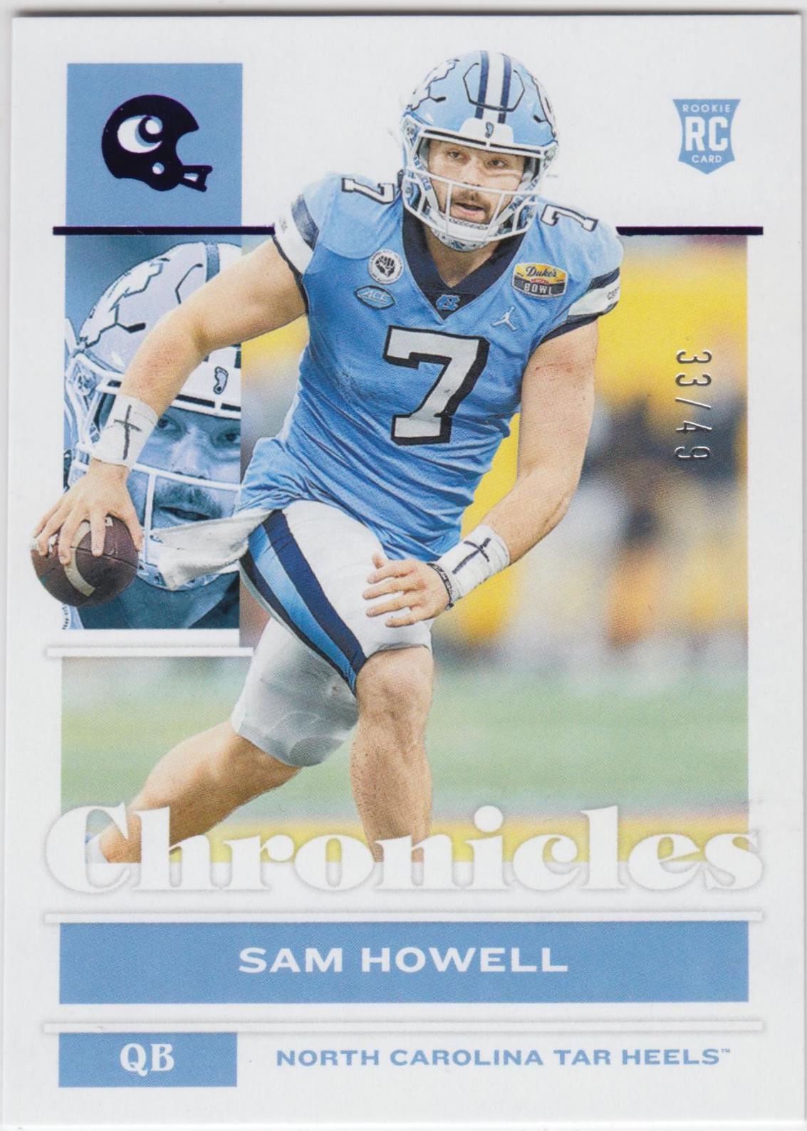 Sam Howell #16 Football Cards 2022 Panini Chronicles Draft Picks