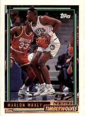 Marlon Maxey #346 Basketball Cards 1992 Topps Gold