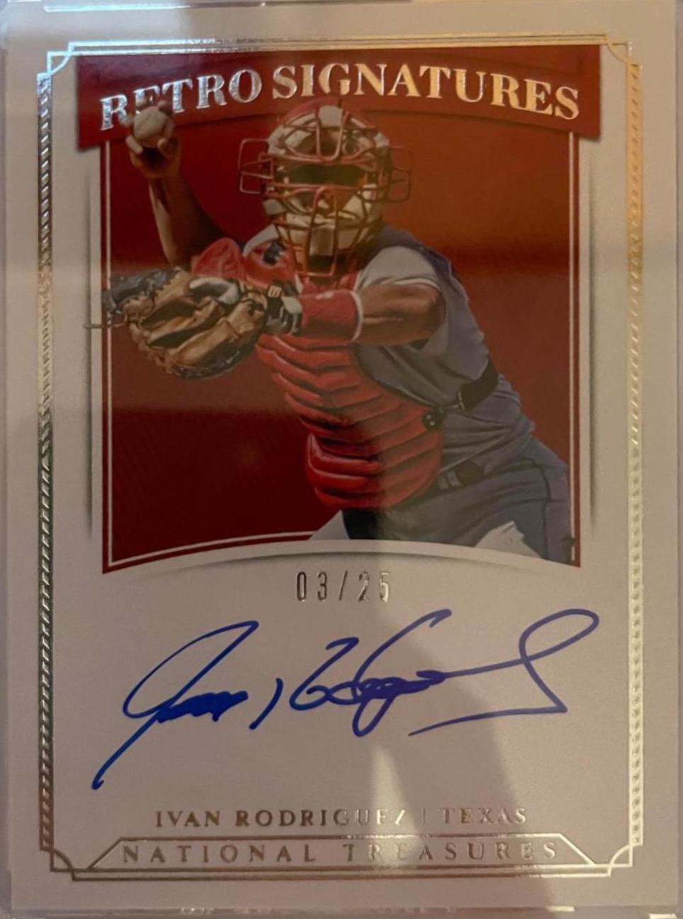 Ivan Rodriguez #RS-IR Baseball Cards 2019 Panini National Treasures Retro Signatures
