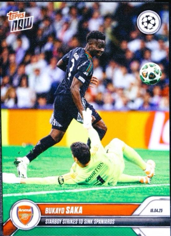 Bukayo Saka #145 2024 Topps Now Ucl Soccer