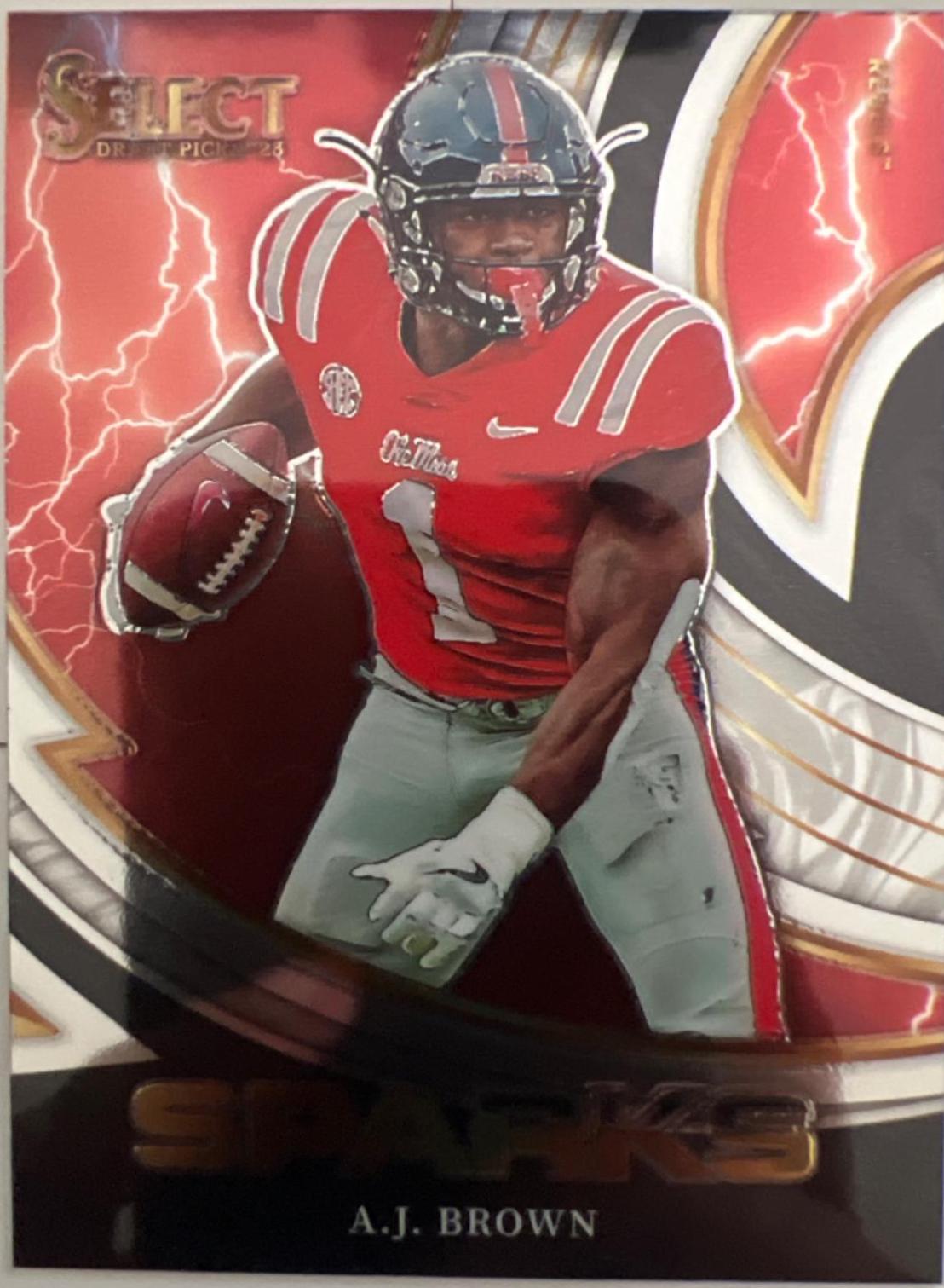 A. J. Brown #SPR-AJ Football Cards 2023 Panini Select Draft Picks Sparks
