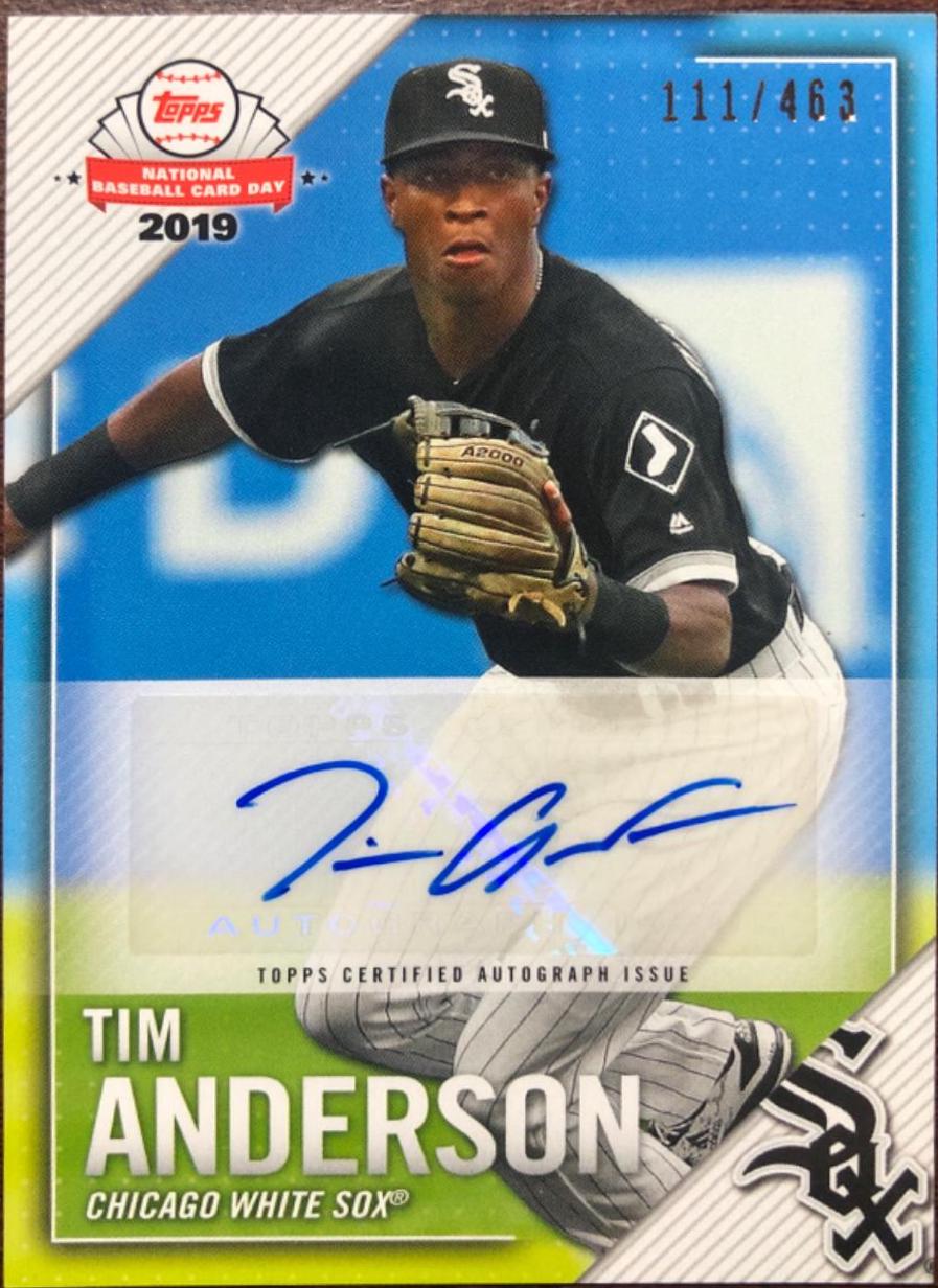 Tim Anderson #AU-TA Baseball Cards 2019 Topps National Baseball Card Day Autographs