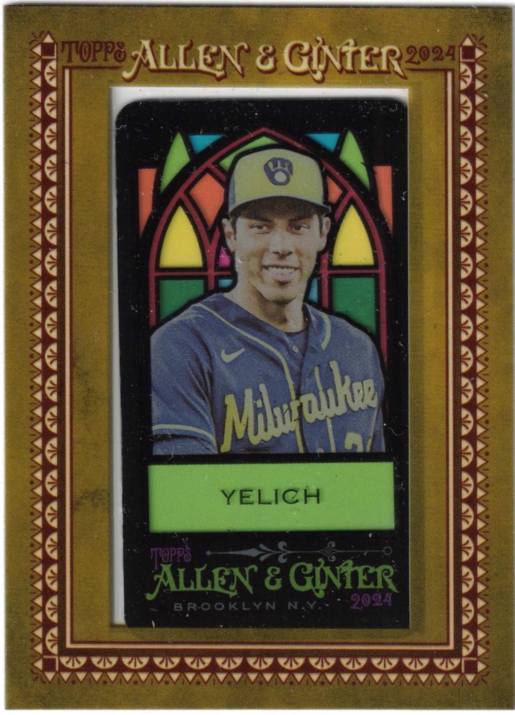 Christian Yelich #43 2024 Topps Allen & Ginter Stained Glass Mini Baseball