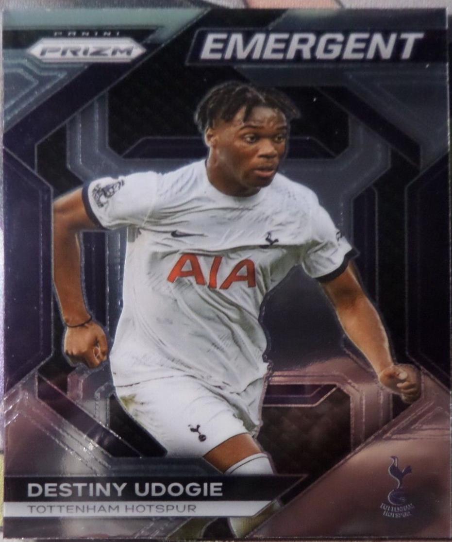 Destiny Udogie #16 2023 Panini Prizm Premier League Emergent