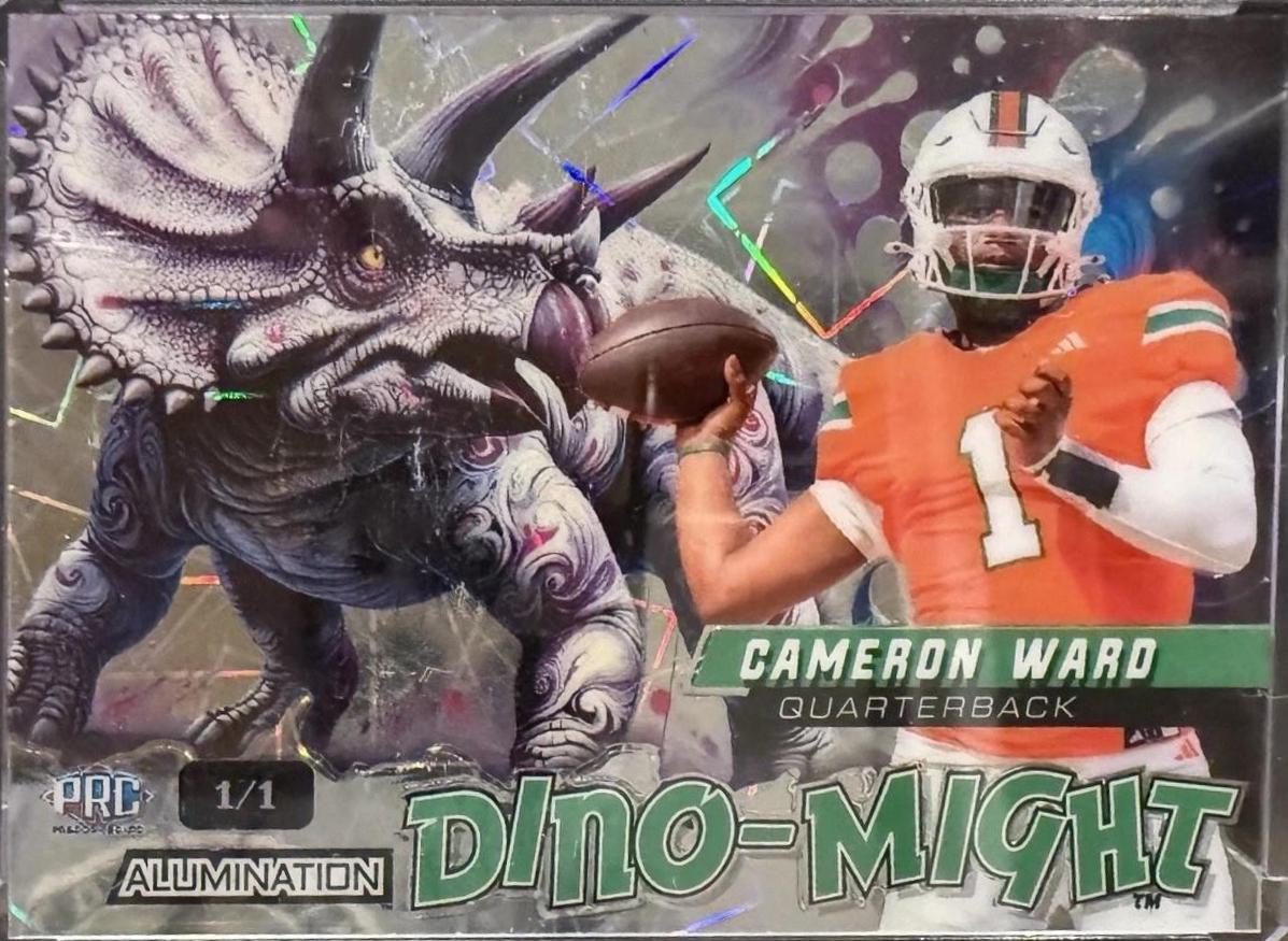 Cameron Ward #DMTRI1-CW 2024 Wild Card Alumination Dino Might Football