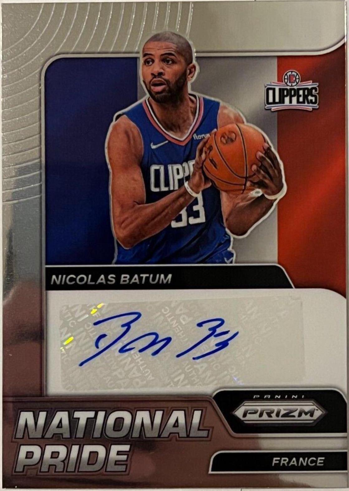 Nicolas Batum #NPS-NBT 2021-22 Panini Chronicles Basketball National Pride Signatures
