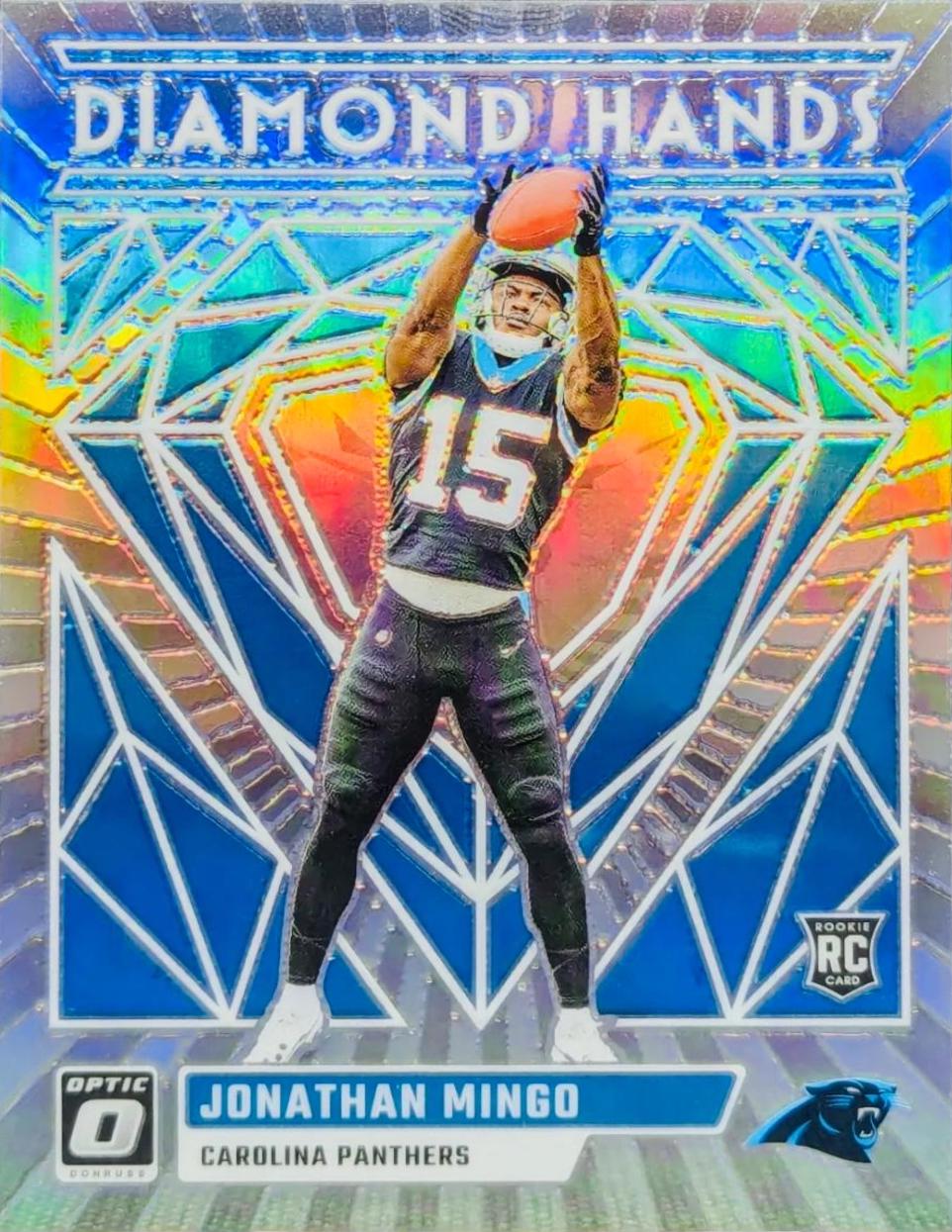Jonathan Mingo #DH-JM Football Cards 2023 Panini Donruss Optic Diamond Hands