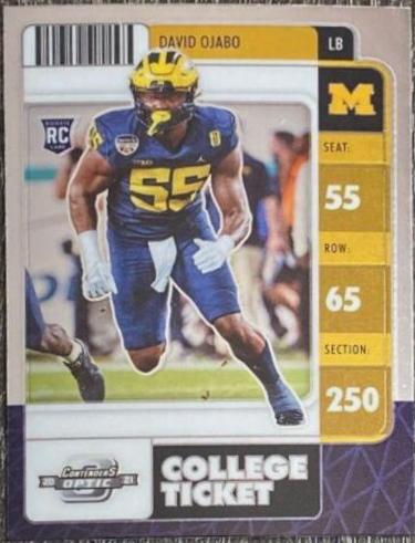 David Ojabo #21 Football Cards 2022 Panini Chronicles Draft Picks Contenders Optic