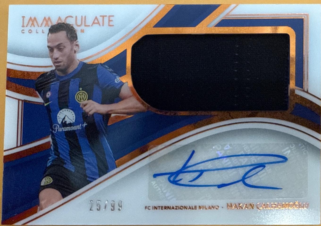Hakan Calhanoglu #5 Soccer Cards 2023 Panini Immaculate Superior Swatch Signature