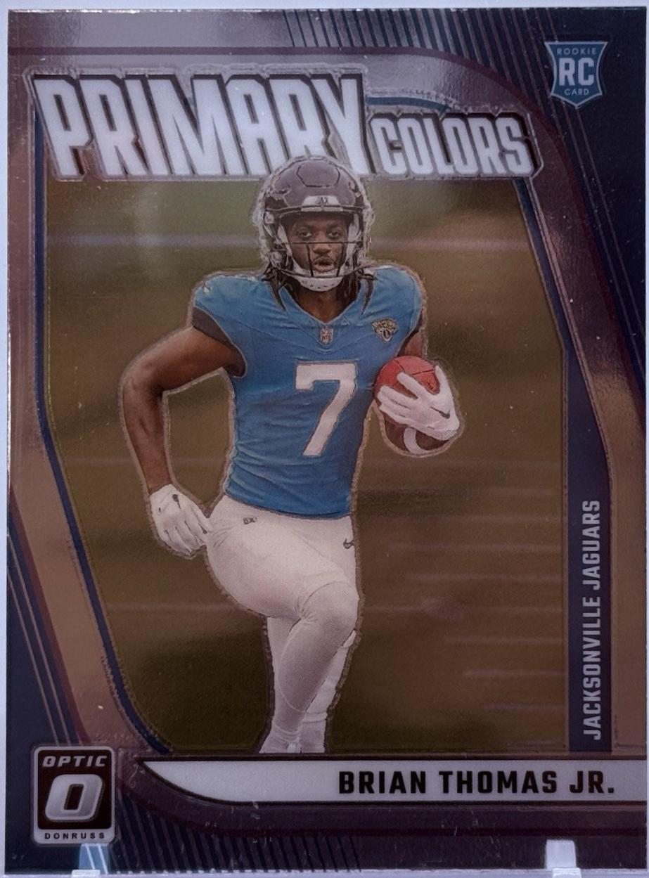 Brian Thomas Jr. #19 Football Cards 2024 Panini Donruss Optic Rookie Primary Colors