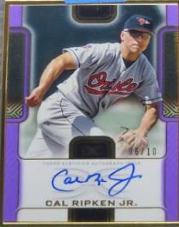 Cal Ripken Jr. [Purple] #DCFA-CRJ Baseball Cards 2023 Topps Definitive Framed Autograph Collection