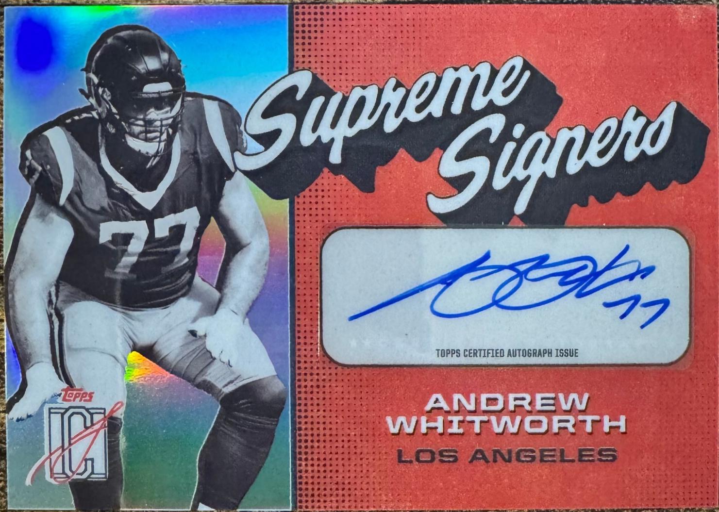 Andrew Whitworth #SS-AW Football Cards 2024 Topps Signature Class Supreme Signers