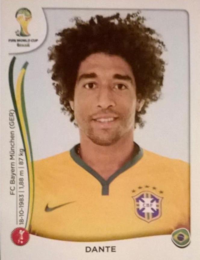 Dante #39 Soccer Cards 2014 Panini World Cup Stickers