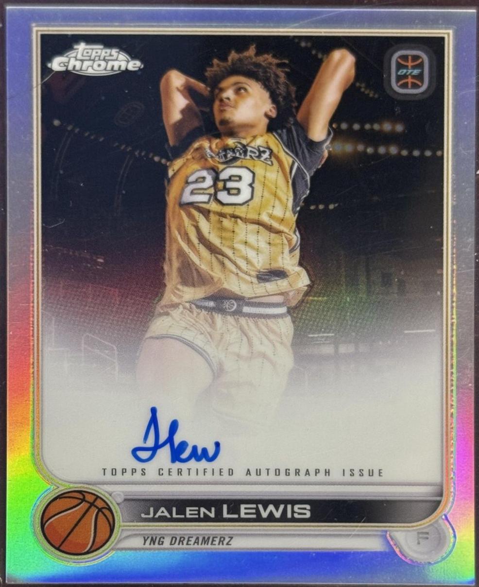 Jalen Lewis #A-JL Basketball Cards 2023 Topps Chrome Overtime Elite Autograph