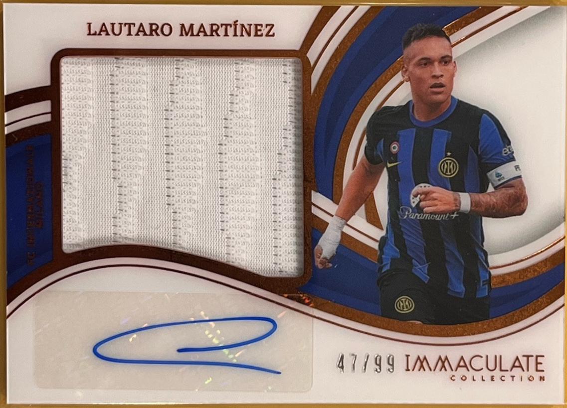 Lautaro Martinez #9 Soccer Cards 2023 Panini Immaculate Premium Swatch Autograph