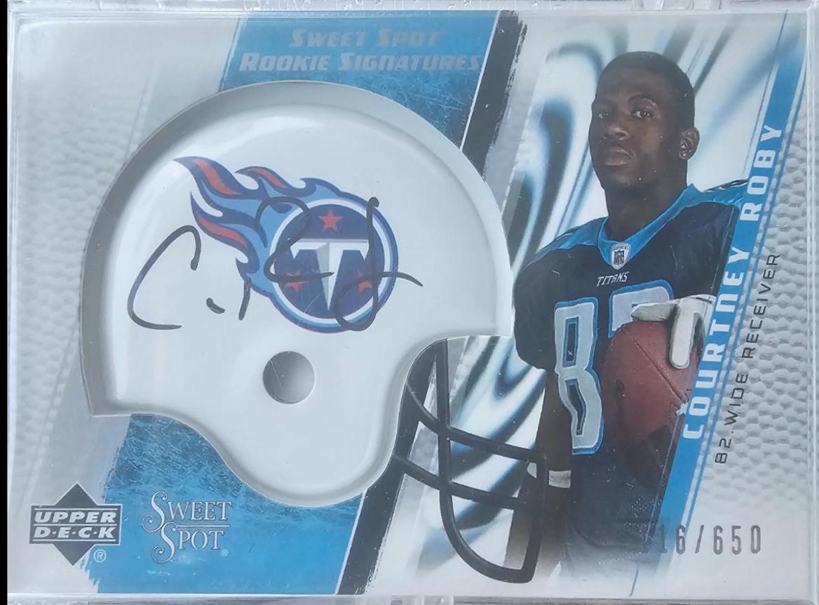 Courtney Roby #252 Football Cards 2005 Upper Deck Sweet Spot Swatches Rookie