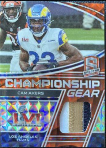 Cam Akers #CG-CAK Football Cards 2022 Panini Spectra Championship Gear