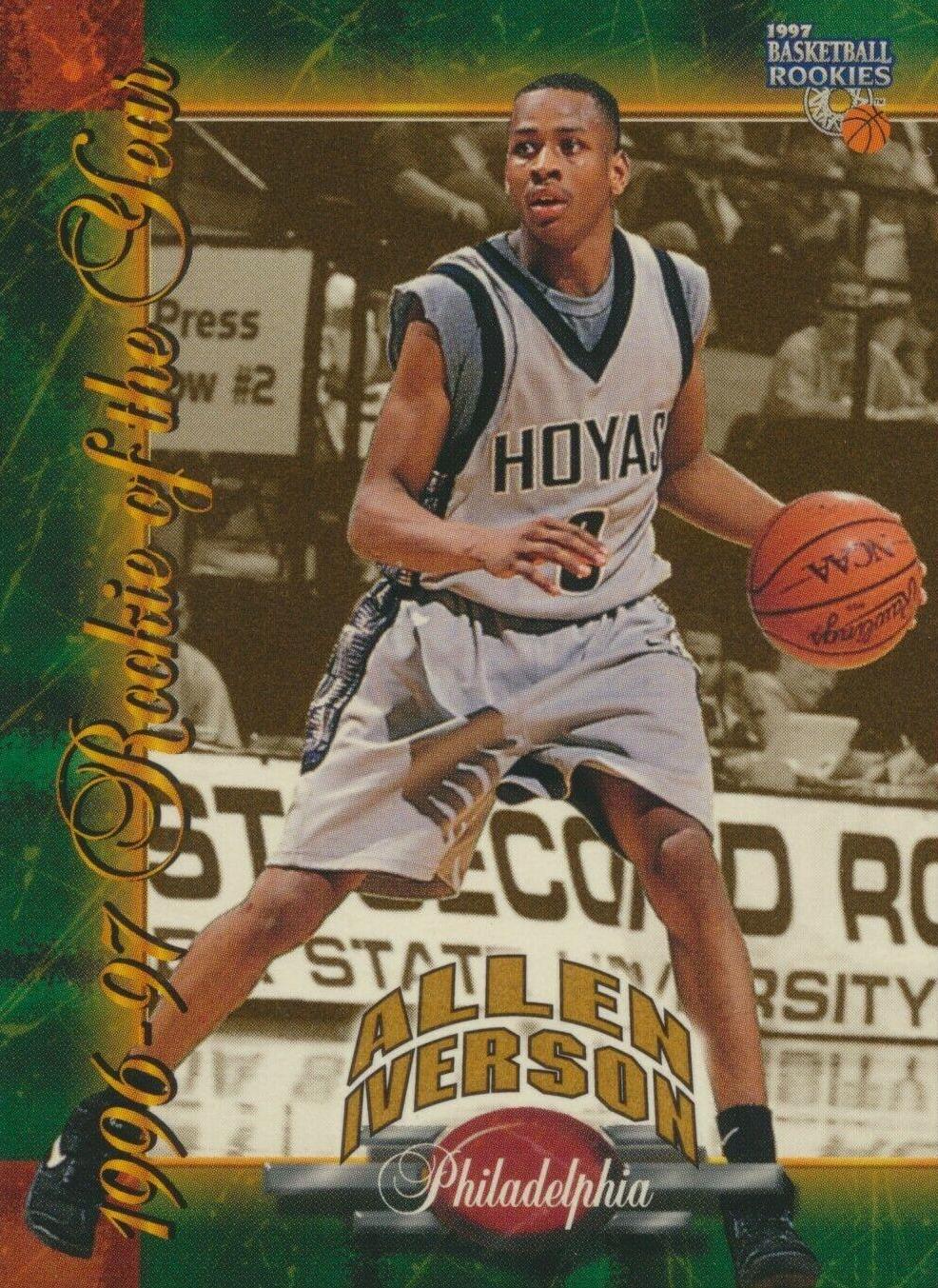 Allen Iverson #A4 Basketball Cards 1997 Score Board Rookies Allen Iverson Rookie of the Year