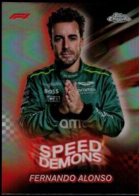 Fernando Alonso #SD-11 Racing Cards 2024 Topps Chrome Formula 1 Speed Demons