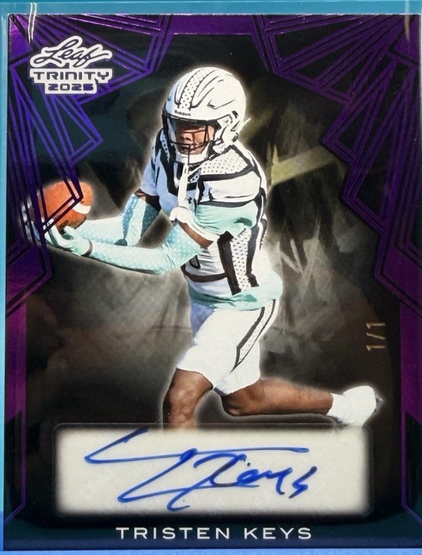 Tristen Keys #BA-TK2 2025 Leaf Trinity Autograph Football
