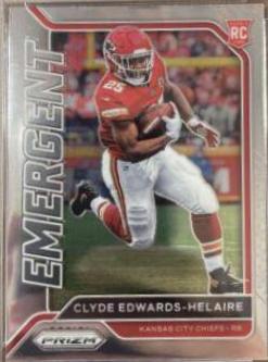 Clyde Edwards Helaire #3 Football Cards 2020 Panini Prizm Emergent