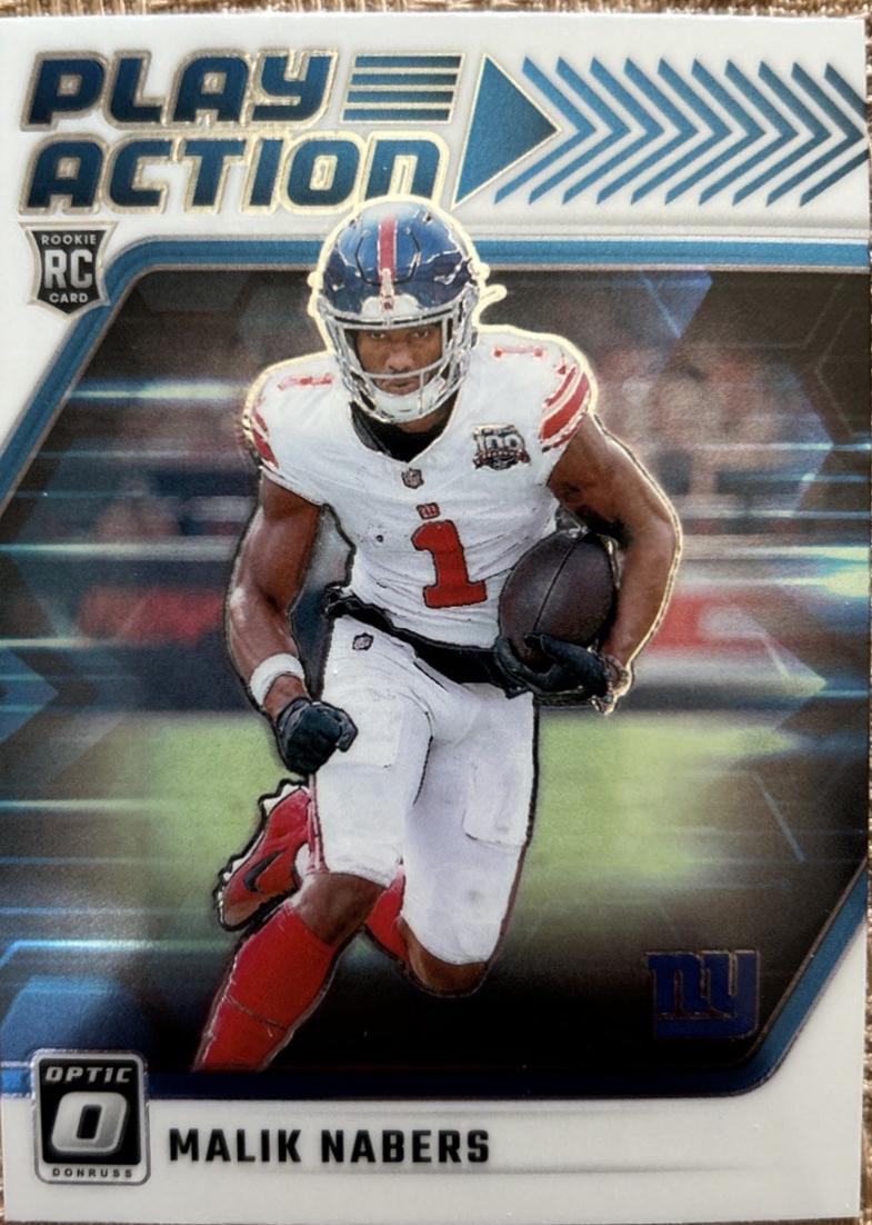 Malik Nabers #8 Football Cards 2024 Panini Donruss Optic Play Action