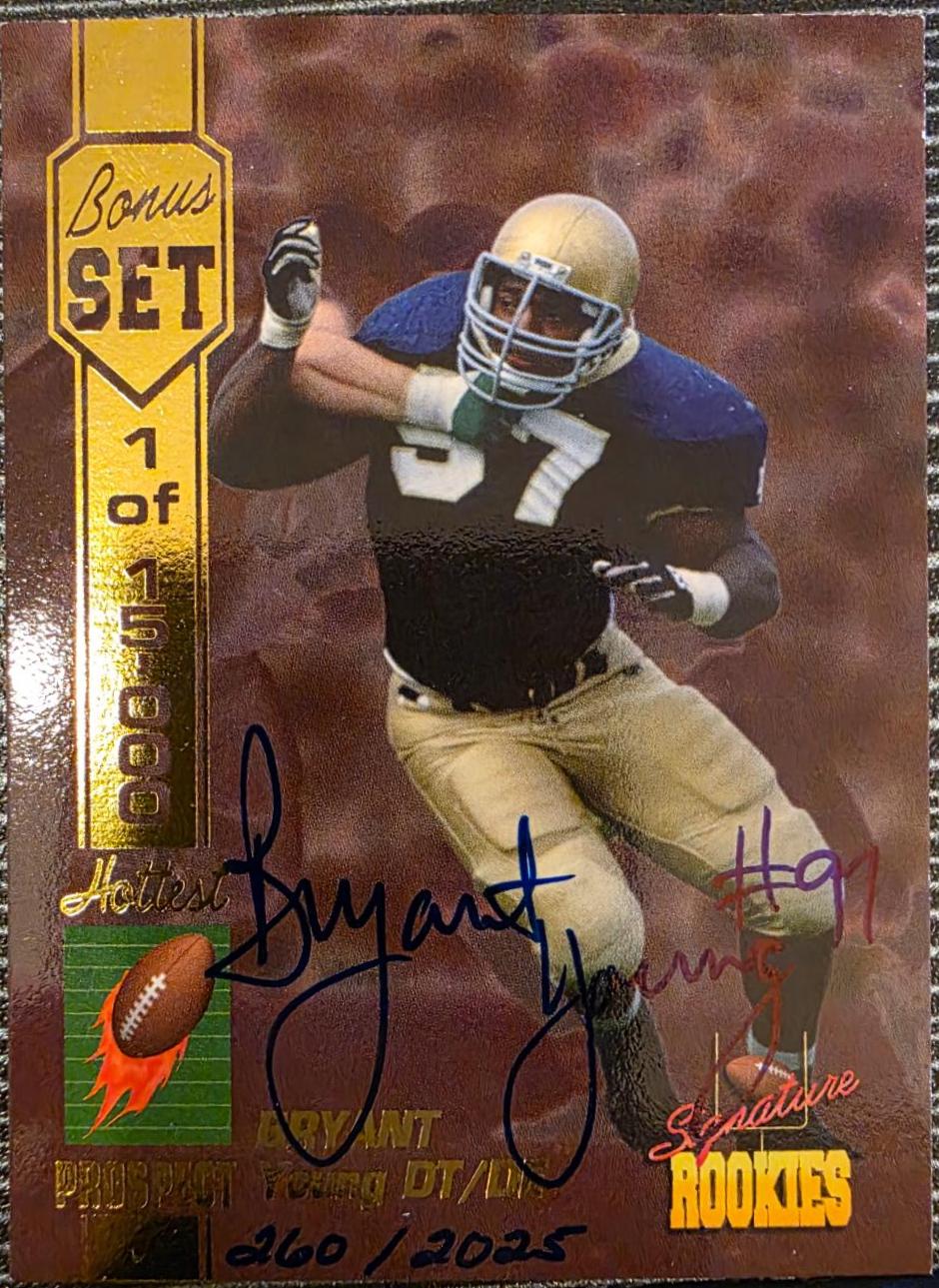 Bryant Young #A2 Football Cards 1994 Signature Rookies Autographs