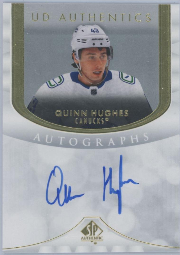 Quinn Hughes #UDA-QH Hockey Cards 2023 SP Authentic UD Autograph
