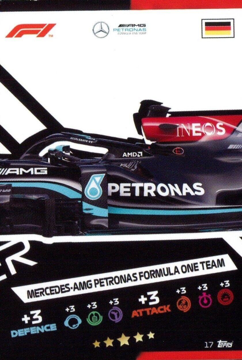 Mercedes AMG Petronas F1 Team Car Puzzle Middle #17 Racing Cards 2021 Topps Turbo Attax Formula 1