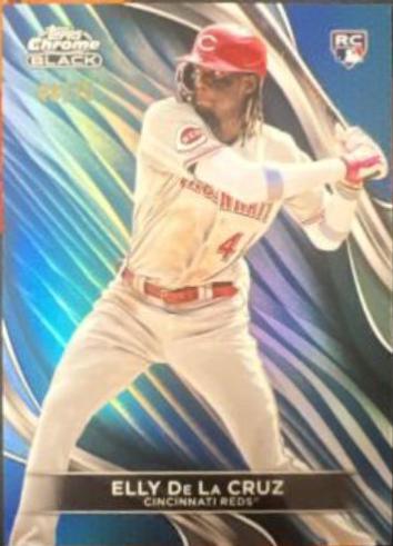 Elly De La Cruz [Blue Refractor] #17 Baseball Cards 2024 Topps Chrome Black