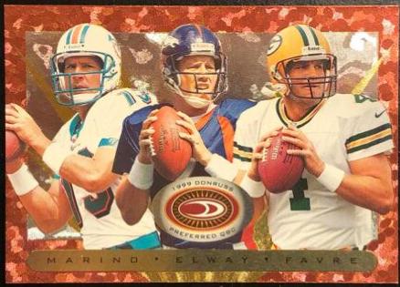 Dan Marino, Brett Favre, John Elway #45 Football Cards 1999 Panini Donruss Preferred