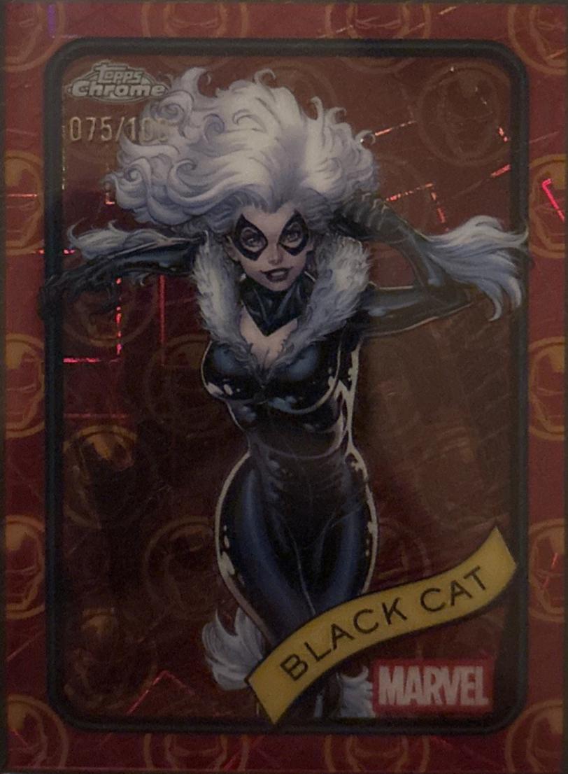 Black Cat Iron Man Red & Gold Lazer Refractor